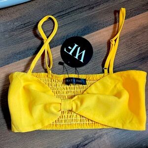 Yellow White Fox Crop Top